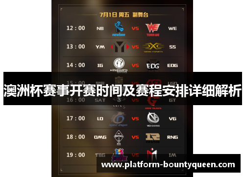 澳洲杯赛事开赛时间及赛程安排详细解析