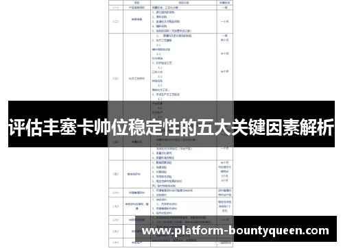 评估丰塞卡帅位稳定性的五大关键因素解析